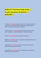  &NewLine;NURS 537 Final Exam Study Guide &vert; &NewLine;Practice Questions & Solutions &vert; 2026&sol;2027 &NewLine;