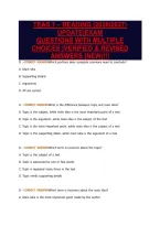 TEAS 7 &ndash; READING &lpar;2026&sol;2027&rpar;&NewLine;UPDATE&vert;EXAM&NewLine;QUESTIONS WITH MULTIPLE&NewLine;CHOICES &vert;VERIFIED & REVISED&NewLine;ANSWERS &lpar;NEW&rpar;&excl;&excl;&excl;