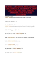 ATI TEAS 7 - READING&comma; MATH&comma; SCIENCE&comma;&NewLine;ENGLISH GRADE A&plus; COMPLETE EXAM&NewLine;QUESTIONS AND 100&percnt; VERIFIED&NewLine;ANSWERS &lpar;2026&sol;2027&rpar; PASS&NewLine;GUARANTEE