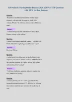 RN Pediatric Nursing Online Practice 2026 A &vert; UPDATED Questions&NewLine;with 100&percnt; Verified Answers