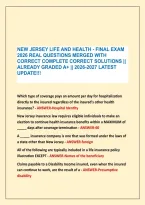 NEW JERSEY LIFE AND HEALTH - FINAL EXAM &NewLine;2026 REAL QUESTIONS MERGED WITH &NewLine;CORRECT COMPLETE CORRECT SOLUTIONS &vert;&vert; &NewLine;ALREADY GRADED A&plus; &vert;&vert; 2026-2027 LATEST &NewLine;UPDATE&excl;&excl;&excl;