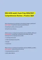  &NewLine; &NewLine;NSG 6430 week1 Exam Prep 2026&sol;2027 &ndash; Comprehensive Review &vert; Practice Q&A &NewLine;