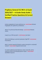 Prophecy General ICU RN A v2 Exam &NewLine;2026&sol;2027 &ndash; A-Grade Study Guide &vert; &NewLine;Verified Practice Questions & Correct Answers &NewLine;