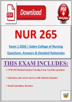 NUR 265 Exam 1 2026 &vert; Galen College of Nursing Questions&comma; Answers & Detailed Rationales