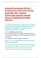 Advanced Pharmacology NSG 533 &mdash; &NewLine;Comprehensive Practice Exam & Study &NewLine;Guide 2026&ndash;2027 &vert; Updated &NewLine;Pharmacology Questions&comma; Detailed &NewLine;Answers&comma; Explanations & In-Depth &NewLine;Rationales