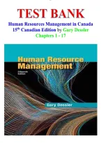 Test Bank For Human Resources Management in Canada 15th Canadian Edition by Gary Dessler ISBN  978-0134235455