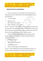 11111 NCLEX-PN TESTBANK EXAM QUESTIONS AND &NewLine;ANSWERS 100&percnt; CORRECTLY&sol;VERIFIED GRADED A&plus; &NewLine;GUARANTEED SUCCESS NEW UPDATE 2022