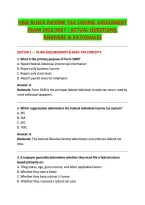 H&R BLOCK INCOME TAX COURSE ASSESSMENT &NewLine;EXAM 2026&sol;2027 &vert; ACTUAL QUESTIONS&comma; &NewLine;ANSWERS & RATIONALES 