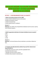 H&R BLOCK INCOME TAX COURSE ASSESSMENT &NewLine;EXAM 2026&sol;2027 &vert; ACTUAL QUESTIONS&comma; &NewLine;ANSWERS & RATIONALES 