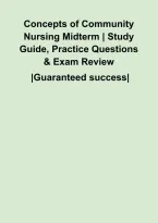 Concepts of Community Nursing Midterm &vert; Study Guide&comma; Practice Questions & Exam Review