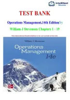 Test Bank For Operations Management&comma;14th Edition by William J Stevenson  ISBN 978-1260575712