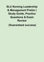 SLU Nursing Leadership & Management Prelim &vert; Study Guide&comma; Practice Questions & Exam Review
