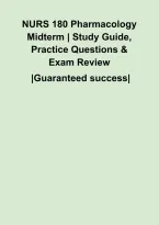 NURS 180 Pharmacology Midterm &vert; Study Guide&comma; Practice Questions & Exam Review