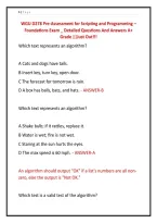 WGU D278 Pre-Assessment for Scripting and Programming &ndash; &NewLine;Foundations Exam &lowbar; Detailed Questions And Answers A&plus; &NewLine;Grade &vert;&vert;Just Out&excl;&excl;&excl; 