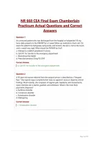 NR 668 CEA Final Exam Chamberlain&NewLine;Practicum Actual Questions and Correct&NewLine;Answers