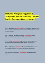  &NewLine; &NewLine;NUR 2063 Pathophysiology Exam 1 &NewLine;2026&sol;2027 &ndash; A-Grade Exam Prep &vert; Verified Practice Questions & Correct Answers &NewLine;  &NewLine;