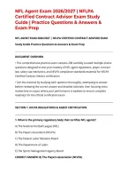 NFL Agent Exam 2026&sol;2027 &vert; NFLPA Certified Contract Advisor Exam Study Guide &vert; Practice Questions & Answers & Exam Prep