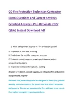 CO Fire Protection Technician Contractor &NewLine;Exam Questions and Correct Answers &NewLine;&lpar;Verified Answers&rpar; Plus Rationale 2027 &NewLine;Q&A&vert; Instant Download Pdf