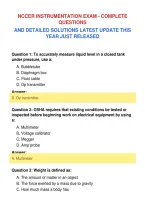 NCCER INSTRUMENTATION EXAM - COMPLETE&NewLine;QUESTIONS&NewLine;AND DETAILED SOLUTIONS LATEST UPDATE THIS&NewLine;YEAR JUST RELEASED