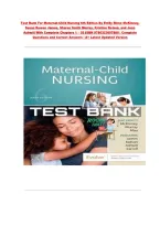 Test Bank For Maternal-Child Nursing 6th Edition By Emily Slone McKinney&comma;  Susan Rowen James&comma; Sharon Smith Murray&comma; Kristine Nelson&comma; and Jean  Ashwill With Complete Chapters 1 &ndash; 55 ISBN 9780323697880 &vert; Complete  Questions and Correct Answers &vert; A&plus; Latest Up