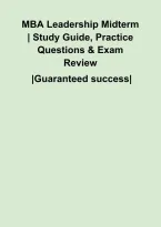 MBA Leadership Midterm &vert; Study Guide&comma; Practice Questions & Exam Review