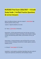  &NewLine;NUR2063 Final Exam 2026&sol;2027 &ndash; A-Grade &NewLine;Study Guide &vert; Verified Practice Questions & Correct Answers &NewLine; &NewLine;