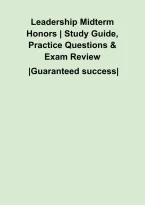 Leadership Midterm Honors &vert; Study Guide&comma; Practice Questions & Exam Review&NewLine;&NewLine;
