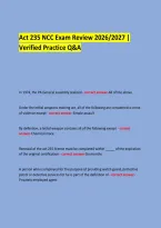 Act 235 NCC Exam Review 2026&sol;2027 &vert; Verified Practice Q&A 