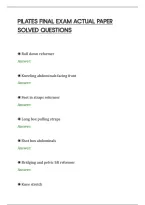PILATES FINAL EXAM ACTUAL PAPER&NewLine;SOLVED QUESTIONS