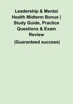 Leadership & Mental Health Midterm Bonus &vert; Study Guide&comma; Practice Questions & Exam Review