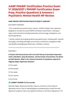 AANP PMHNP Certification Practice Exam V1 2026&sol;2027 &vert; PMHNP Certification Exam Prep&comma; Practice Questions & Answers &vert; Psychiatric Mental Health NP Review