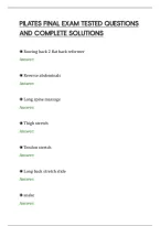 PILATES FINAL EXAM TESTED QUESTIONS&NewLine;AND COMPLETE SOLUTIONS