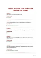 Dialysis Technician Exam Study Guide&NewLine;Questions and Answers