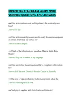 PIPEFITTER STAR EXAM SCRIPT WITH&NewLine;VERIFIED QUESTIONS AND ANSWERS&NewLine;