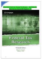 SOLUTION MANUAL Federal Tax Research 13th Edition By Roby Sawyers&comma; Steven Gill Chapters 1 - 13 2025 update&period;pdf&NewLine;&NewLine;