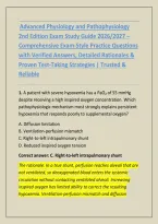 Advanced Physiology & Pathophysiology 2nd Ed&period; &vert; Complete Exam Study Guide 2026&sol;2027 &vert; Practice Questions&comma; Rationales &plus; Verified Answers&NewLine;&NewLine;