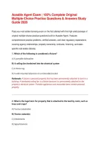  Aceable Agent Exam &vert; 100&percnt; Complete Original Multiple-Choice Practice Questions & Answers Study Guide