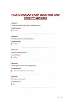 HESI A2 BIOLOGY EXAM QUESTIONS AND&NewLine;CORRECT ANSWERS