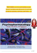 TEST BANK For Psychopharmacology&colon; Drugs&comma; the Brain&comma; and Behavior&comma; 4th Edition By Meyer Nursing&comma; Verified Chapters 1 - 20&comma; Complete Newest Version
