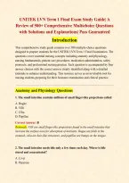 UNITEK LVN Term 1 Final Exam Study Guide&vert; A Review of 500&plus; Comprehensive Multichoice Questions with Solutions and Explanations&vert; Pass Guaranteed
