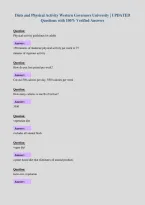 D 236 Diets and Physical Activity Western Governors University &vert; UPDATED&NewLine;Questions with 100&percnt; Verified Answers