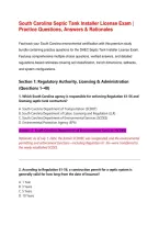 South Carolina Septic Tank Installer License Exam &vert; 200 Practice Questions&comma; Answers & Rationales