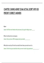 CHAPTER 3 SAVING MONEY EXAM ACTUAL SCRIPT WITH 100&NewLine;PERCENT CORRECT ANSWERS&NewLine;