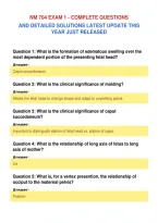 NM 704 EXAM 1 - COMPLETE QUESTIONS&NewLine;AND DETAILED SOLUTIONS LATEST UPDATE THIS&NewLine;YEAR JUST RELEASED