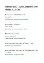 CHEM 120 EXAM 1 ACTUAL QUESTIONS WITH&NewLine;VERIFIED SOLUTIONS&NewLine;