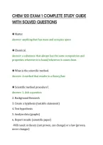 CHEM 120 EXAM 1 COMPLETE STUDY GUIDE&NewLine;WITH SOLVED QUESTIONS&NewLine;