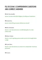 PLS 101 EXAM 1 COMPREHENSIVE QUESTIONS&NewLine;AND CORRECT ANSWERS