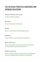 PLS 101 EXAM 1 PRACTICE QUESTIONS AND&NewLine;DETAILED SOLUTIONS
