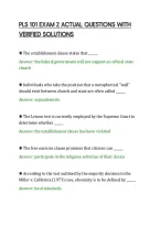 PLS 101 EXAM 2 ACTUAL QUESTIONS WITH&NewLine;VERIFIED SOLUTIONS&NewLine;