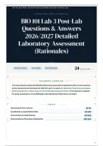 BIO 101 Lab 3 Post-Lab Questions & Answers 2026&sol;2027 Detailed Laboratory Assessment &lpar;Rationales&rpar;